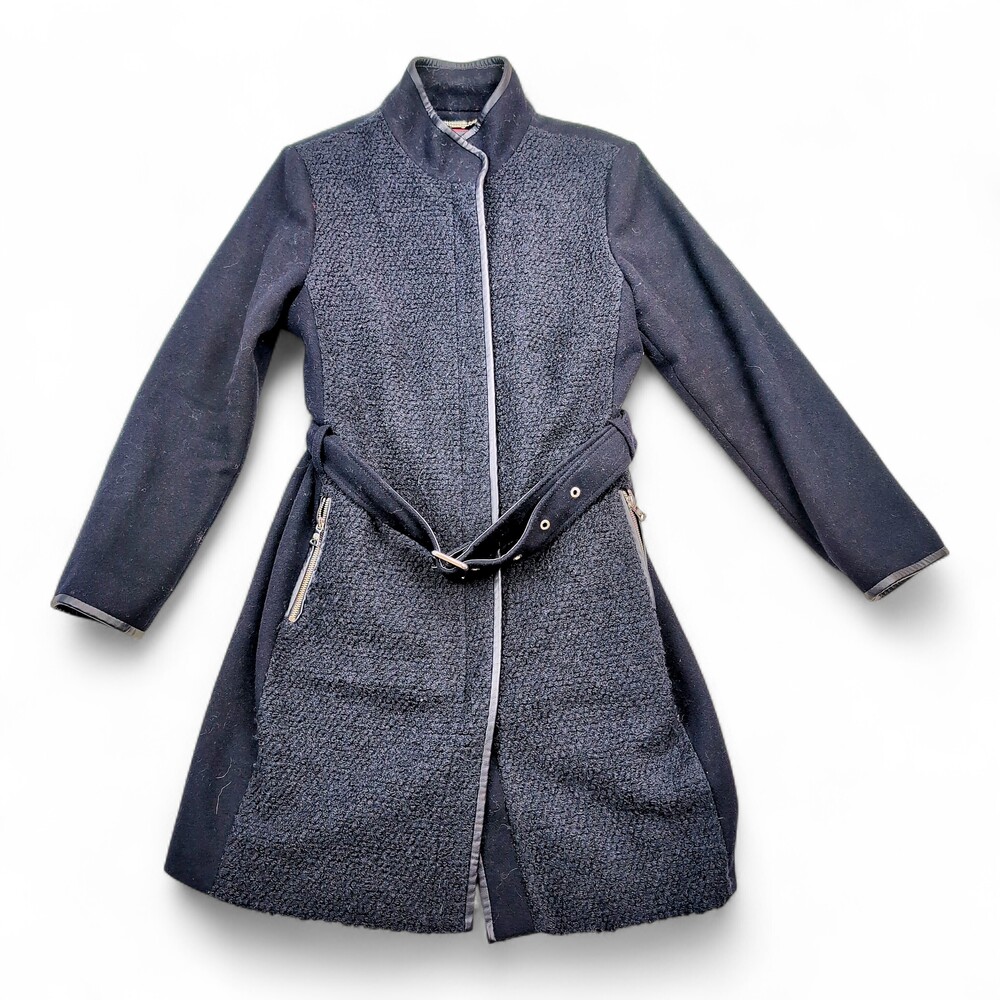 Vince Camuto Women's Textured Belted Pea Coat XL